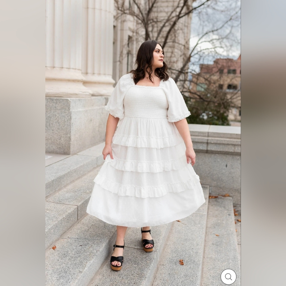 NWT White Tiered Dress